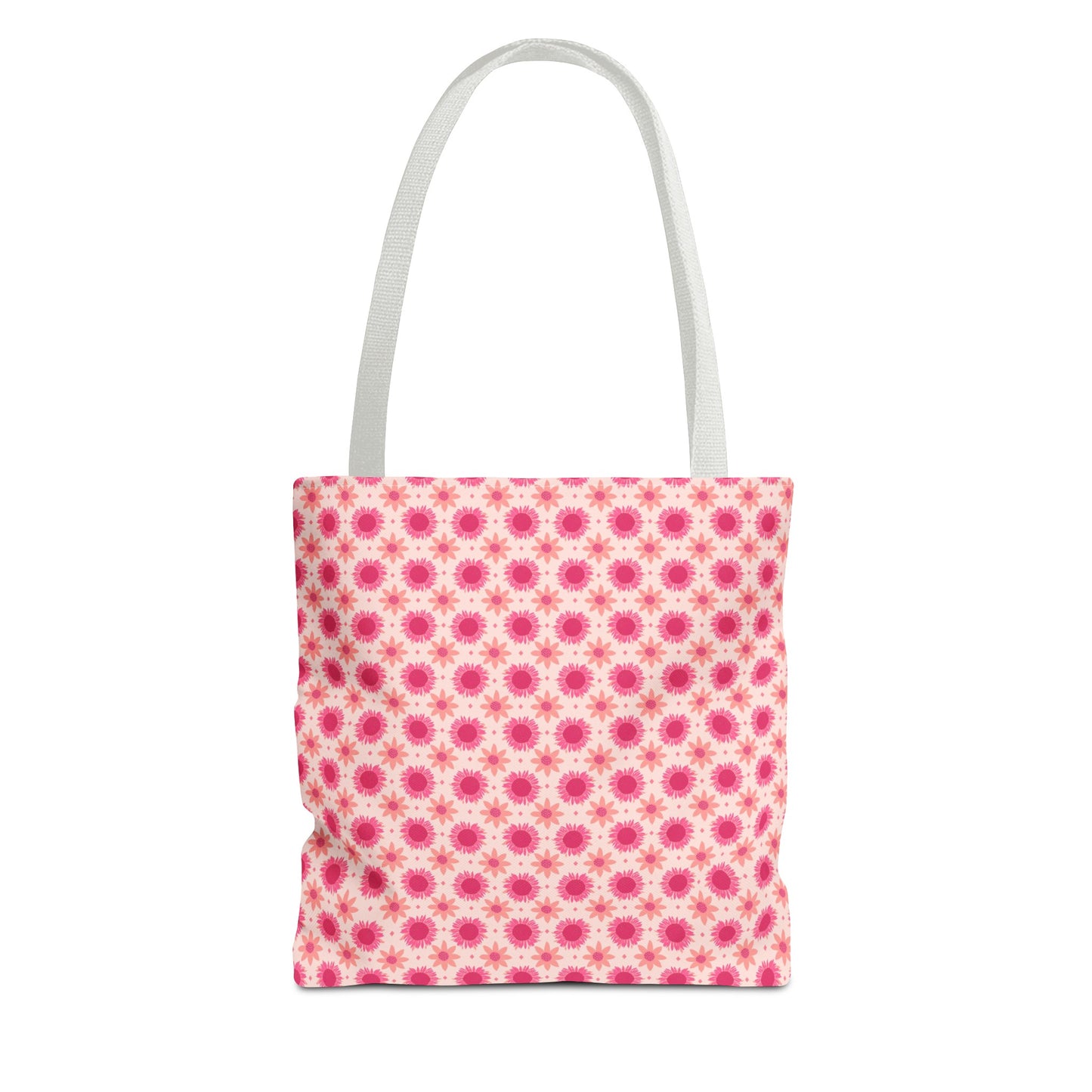 Pink Sunflowers on Pink Background Tote Bag