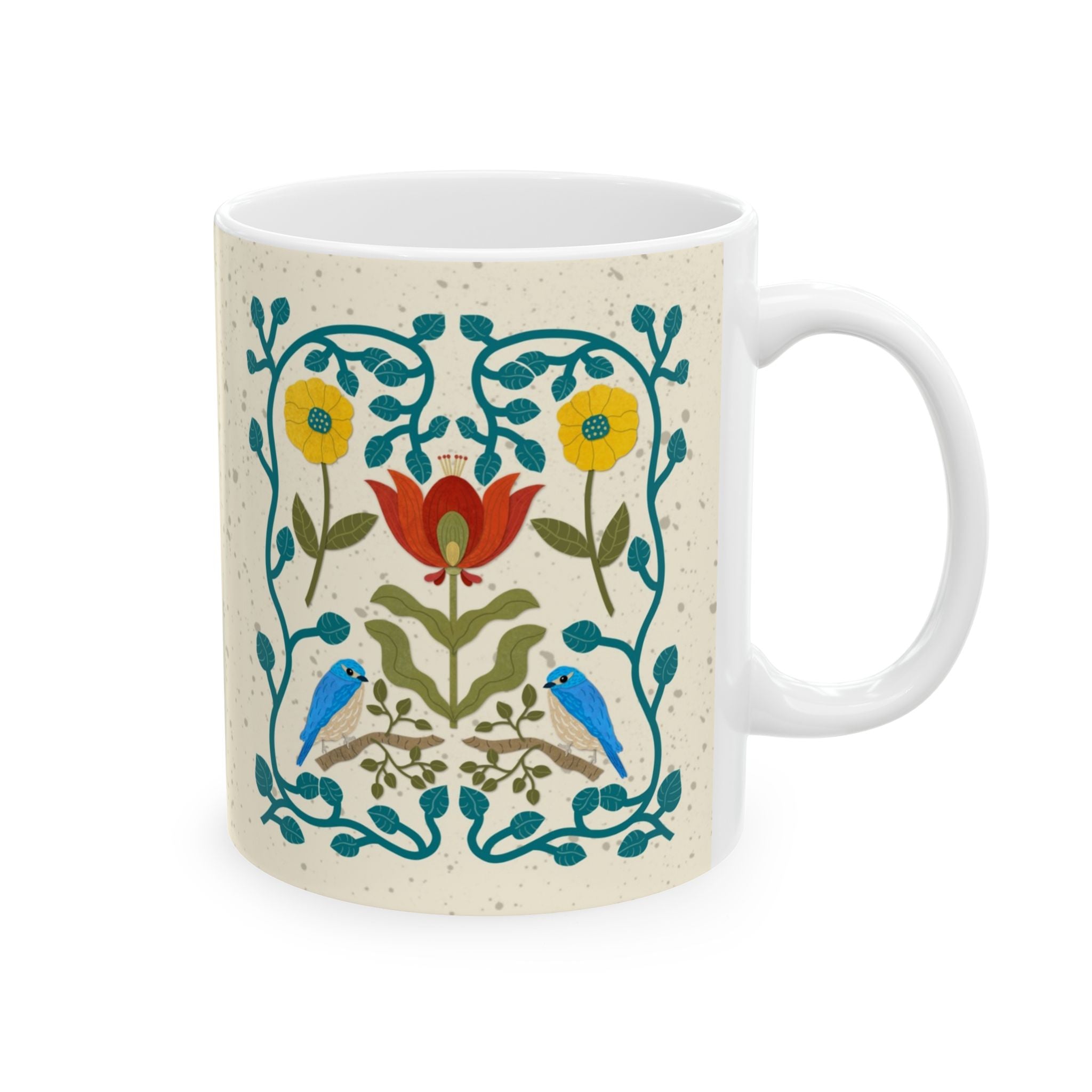 Marcy Brennan Scandi Birds and Flowers Mug - Thumbnail 5