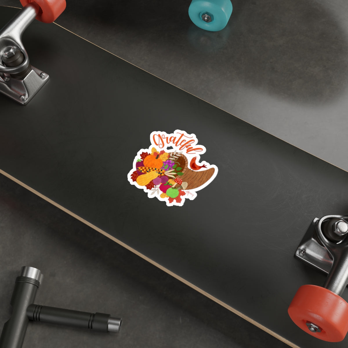 Cornucopia Collage Die Cut Sticker