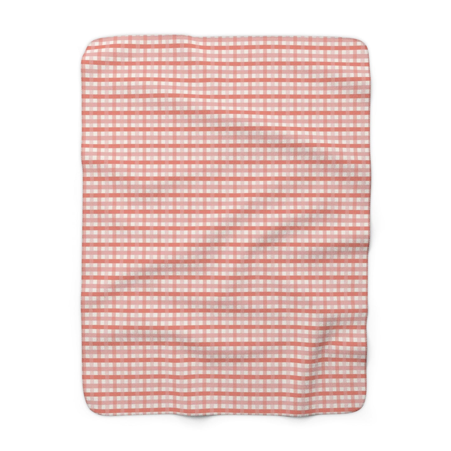 Coral Beach Checks Sherpa Fleece Blanket