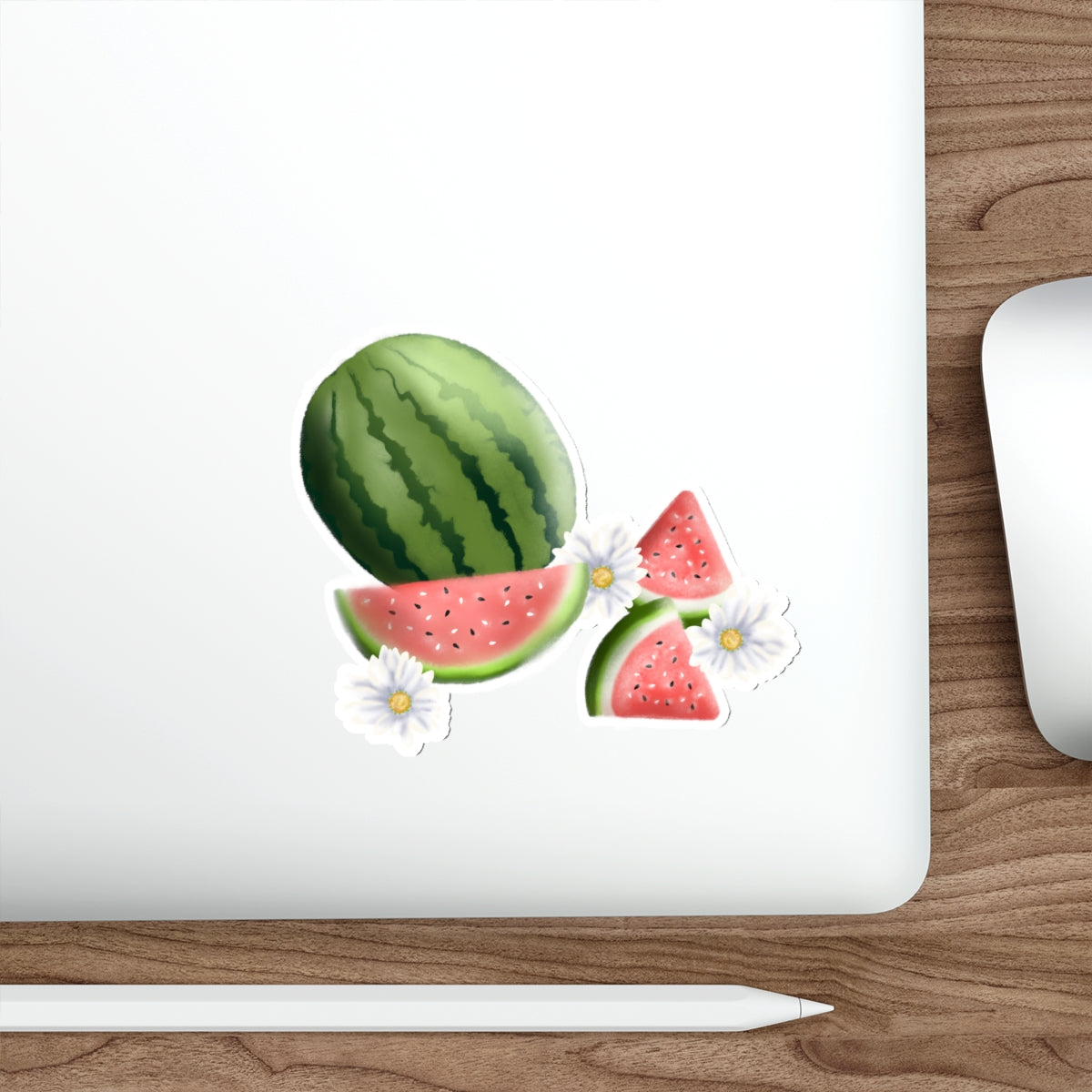 Watermelon and Daisies Die Cut Sticker