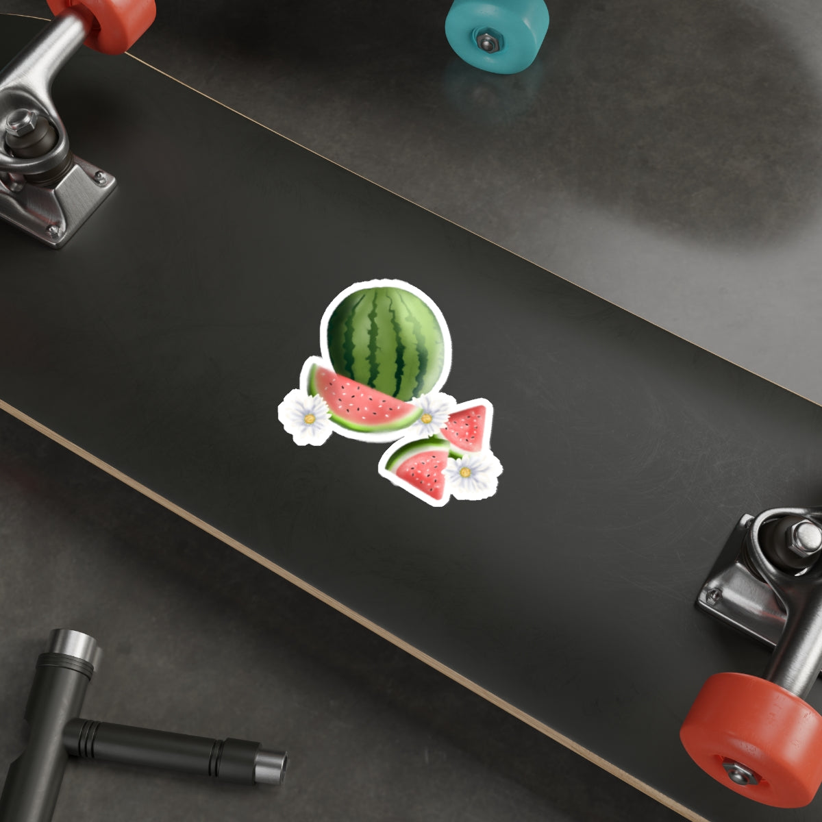 Watermelon and Daisies Die Cut Sticker