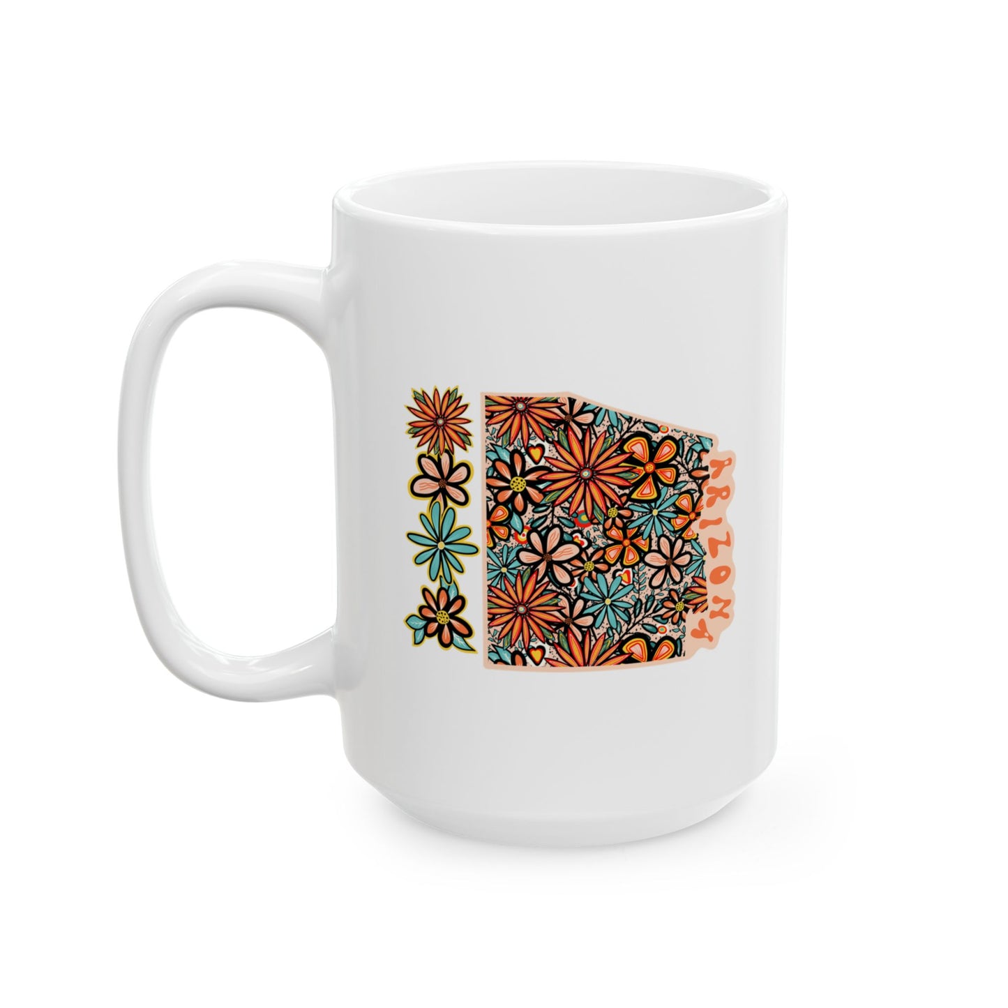 Retro 70s Flowers Arizona Ceramic Mug 11 oz and 15 oz