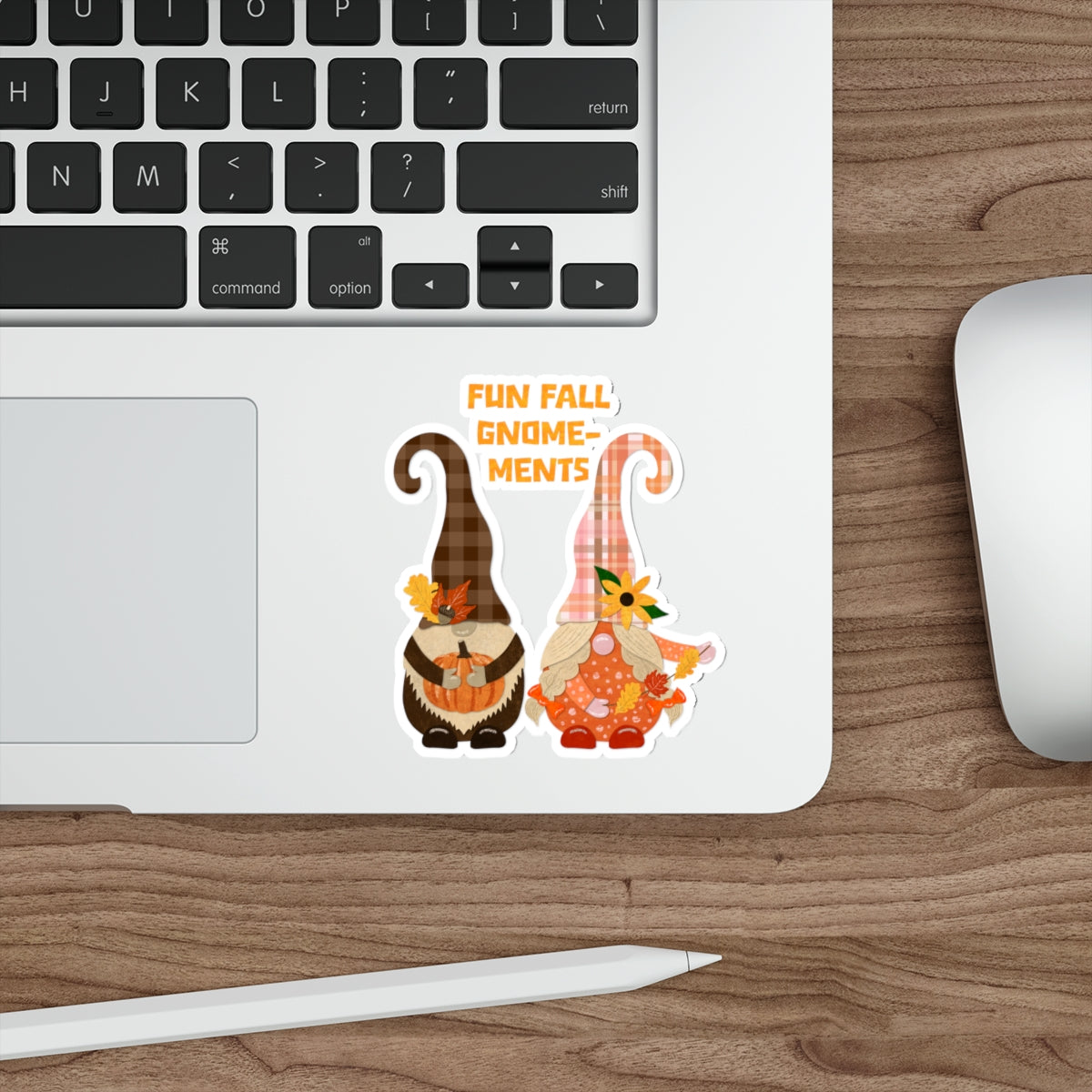 Fun Fall Gnome-ments Collage Die Cut Sticker