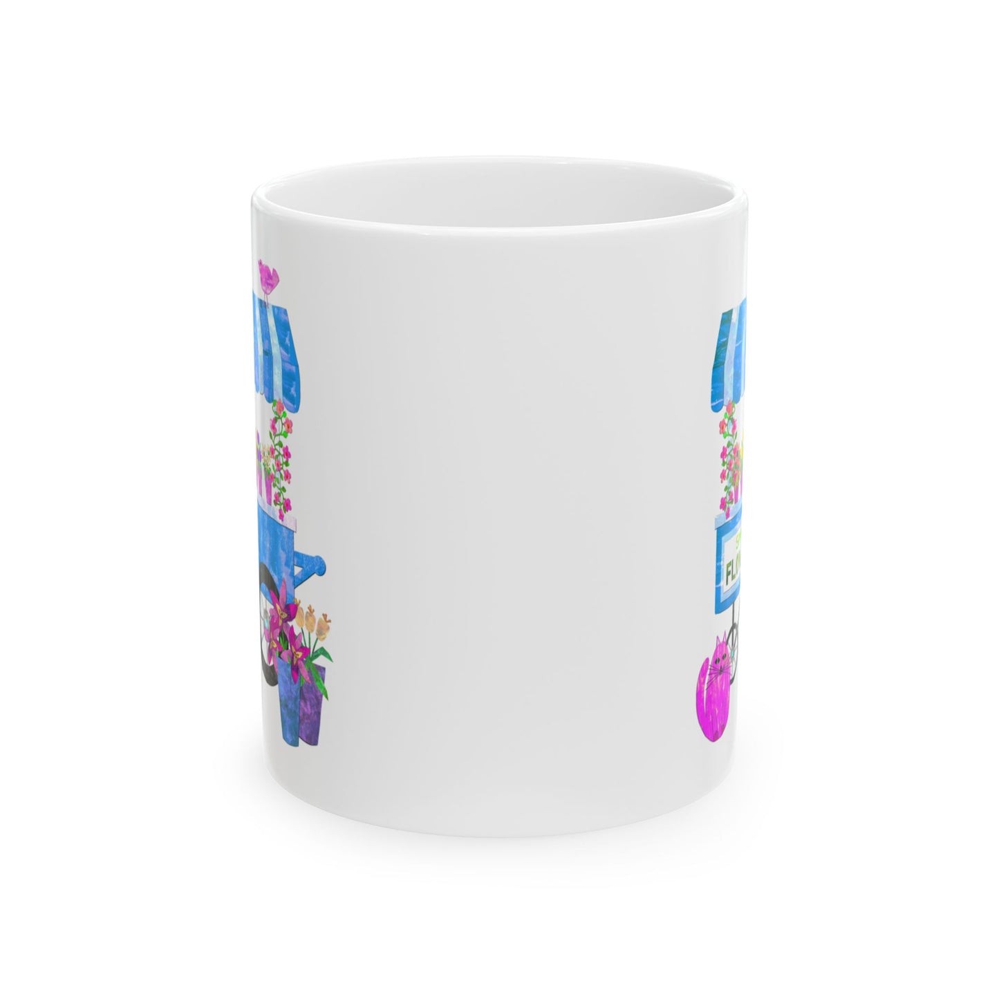 Spring Flower Cart Collage Ceramic Mug 11oz & 15oz