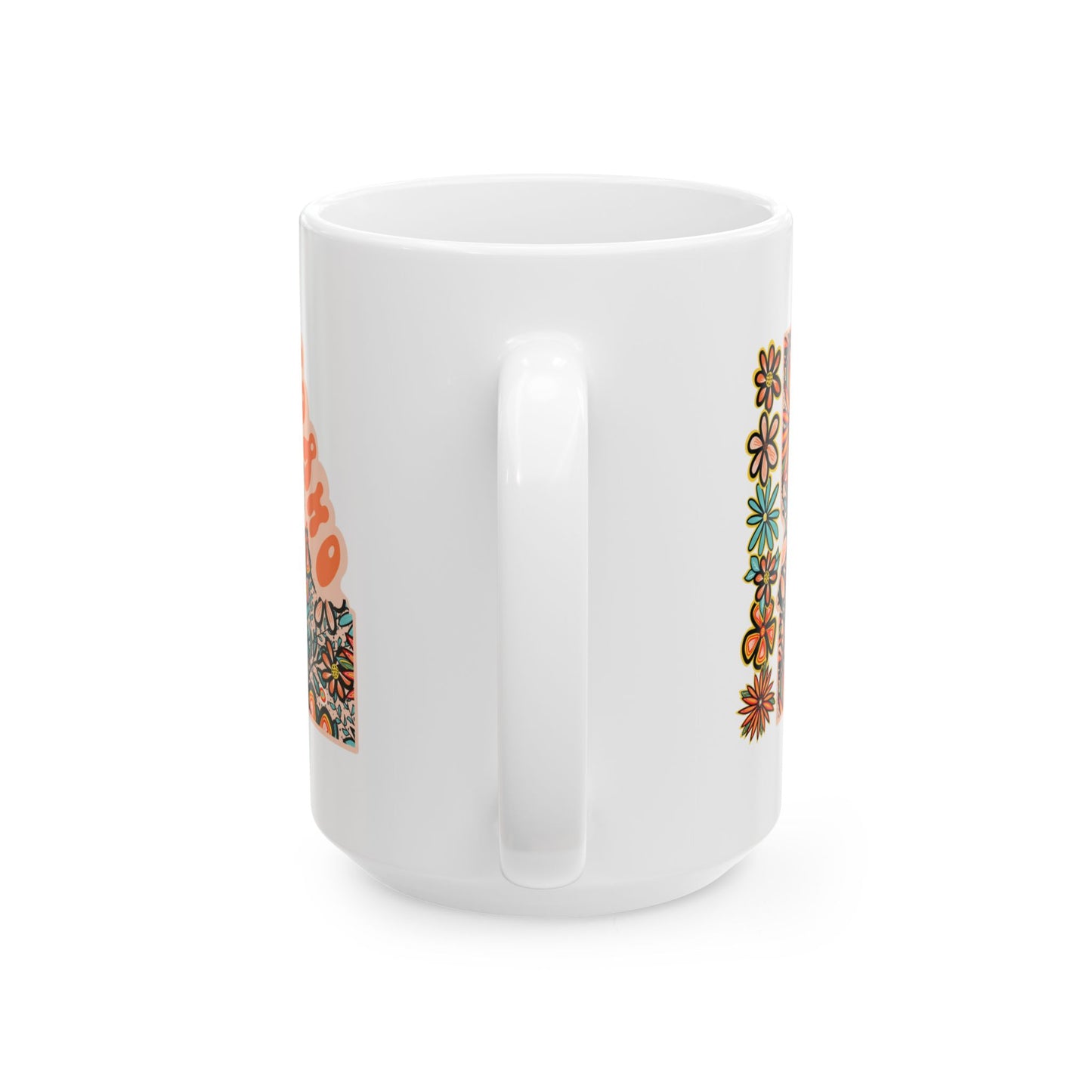 Retro 70s Flowers Idaho Ceramic Mug 11 oz and 15 oz