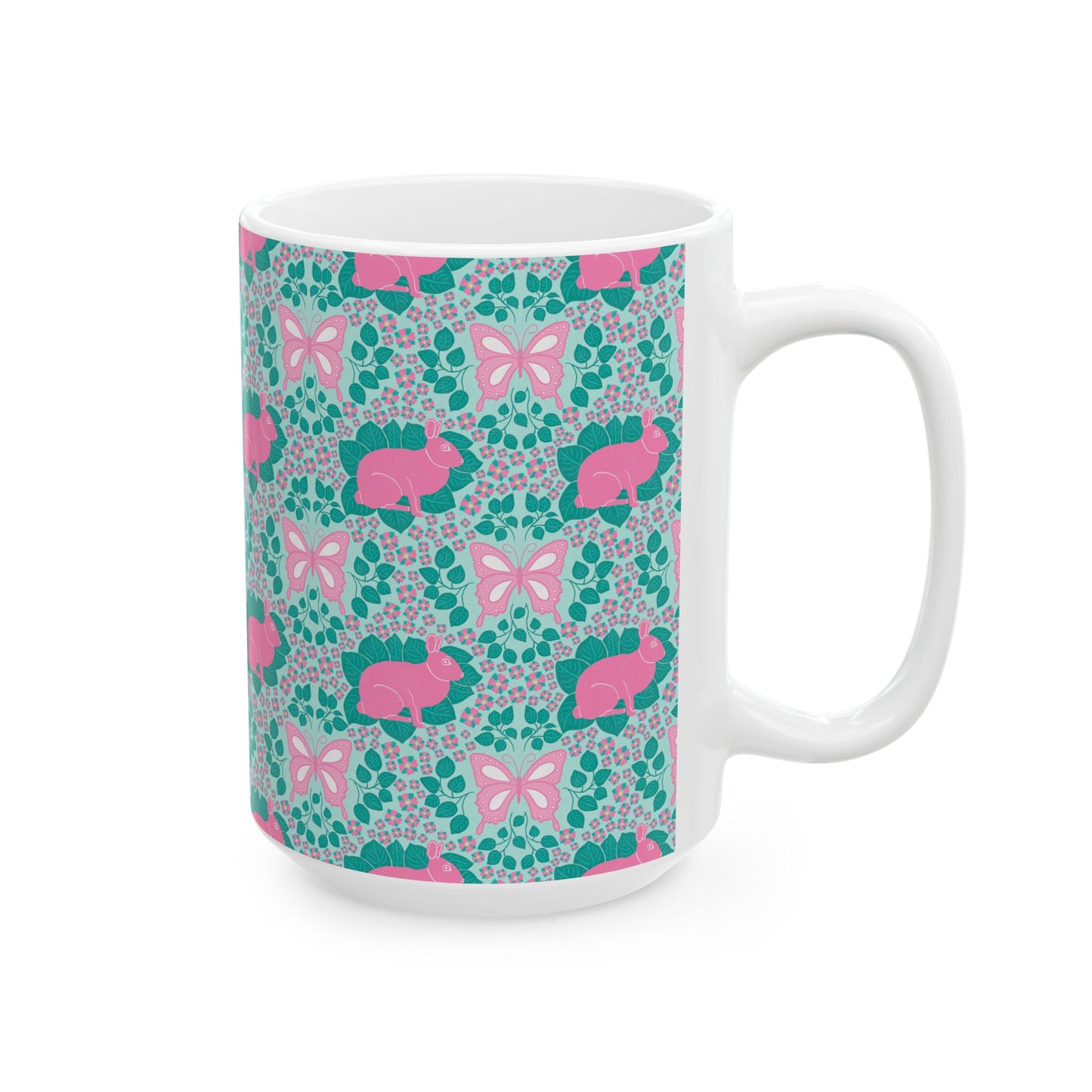 Bunnies & Butterflies Ceramic Mug (11oz & 15oz)