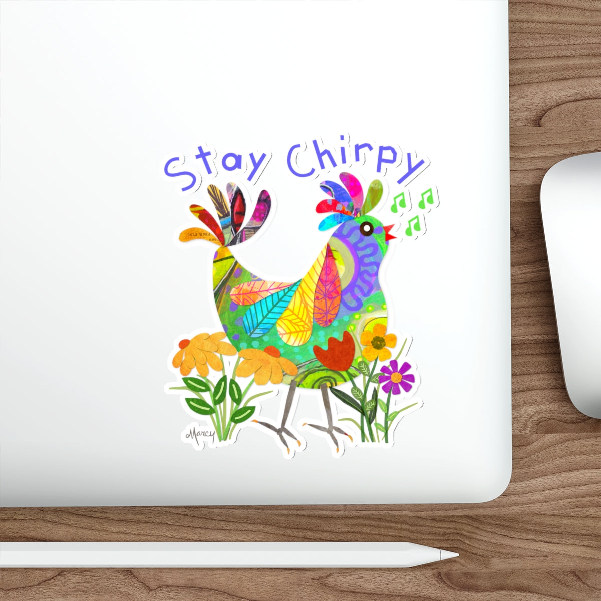 Kooky Bird Collage Die Cut Sticker