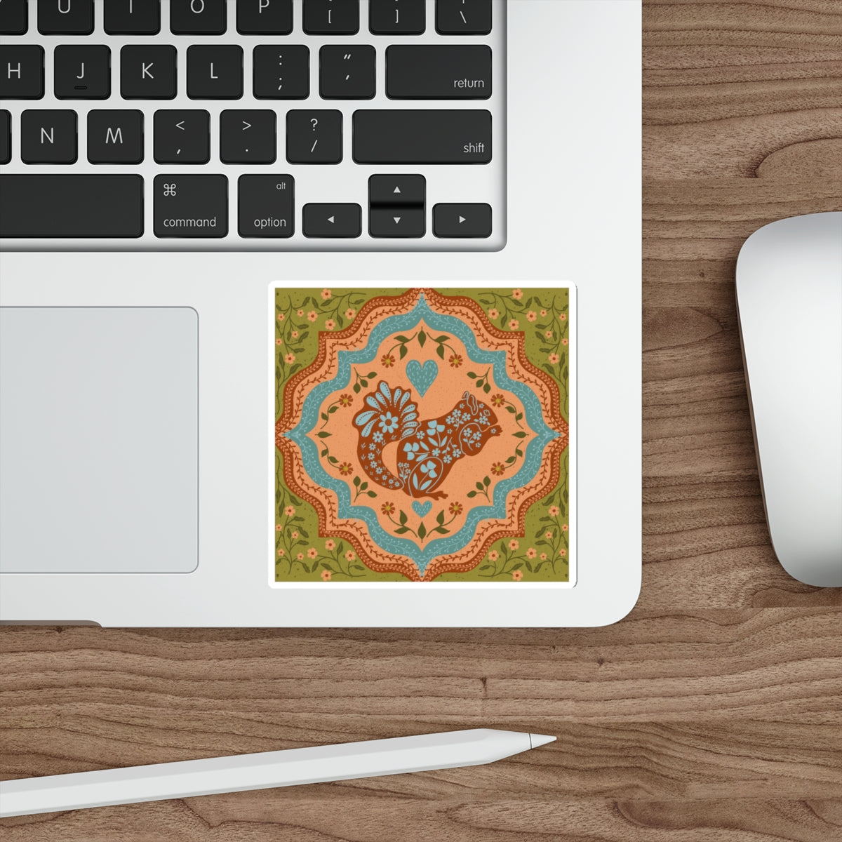 Scandi Woodland Squirrel Die Cut Sticker