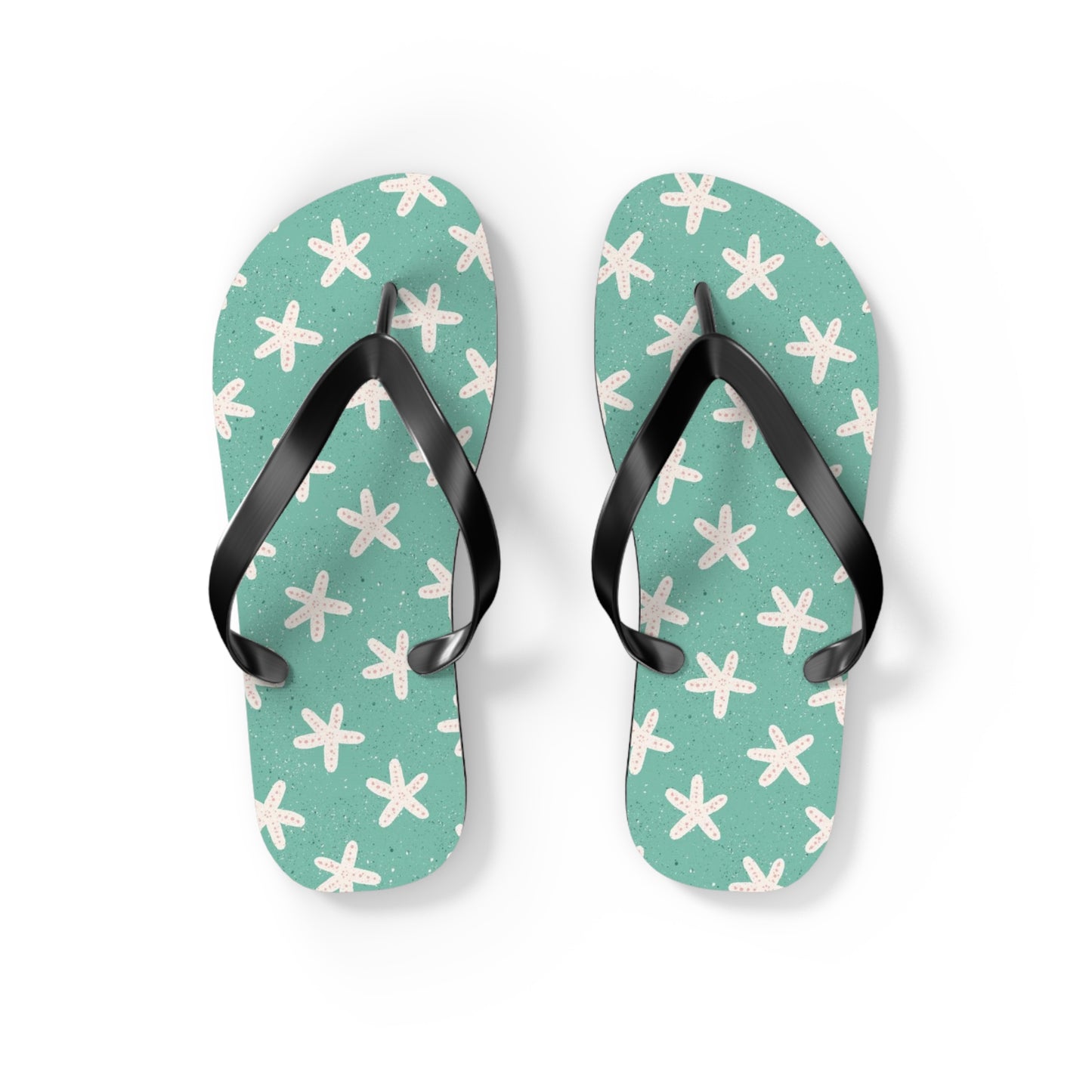 Starfish on Sea Green Flip Flops