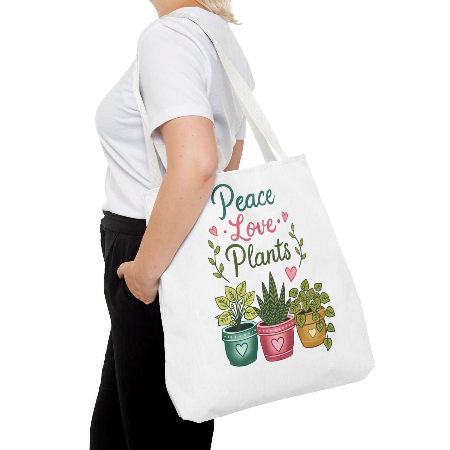 Peace Love Plants Tote Bag – Botanical Faith Canvas Shopper