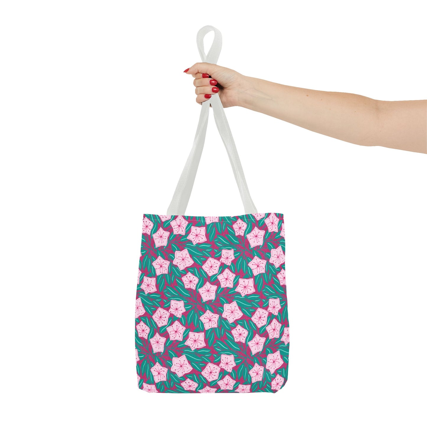 Pink Mountain Laurel Blossoms  All-Over Print Tote Bag
