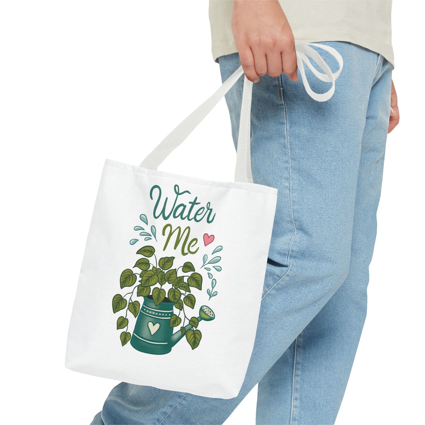 Water Me Plant Tote Bag — Cute Watering Can & Houseplant Eco Grocery Bag