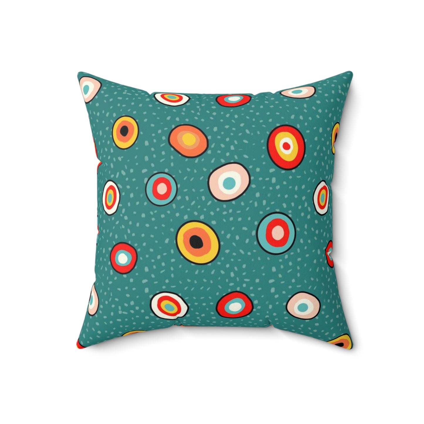 Funky Circles Spun Polyester Square Pillow