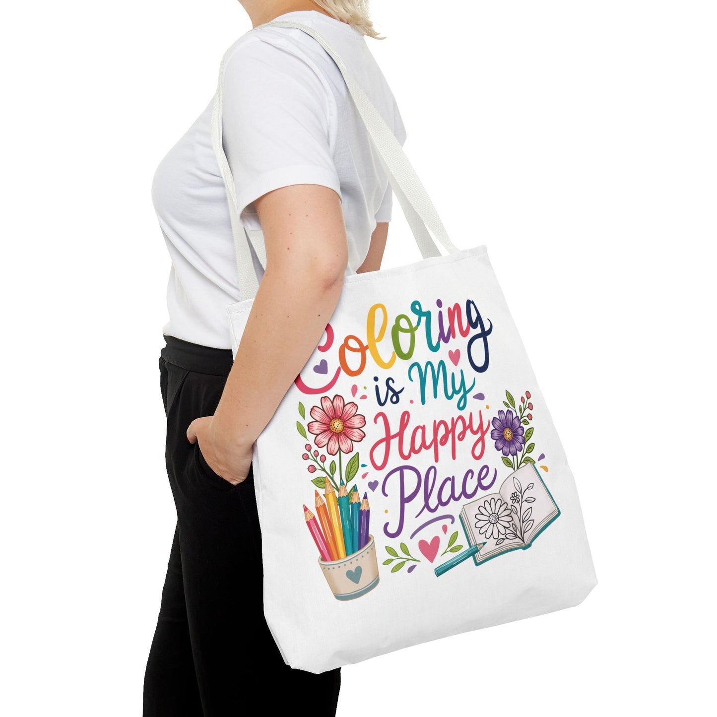 Coloring is My Happy Place Tote Bag