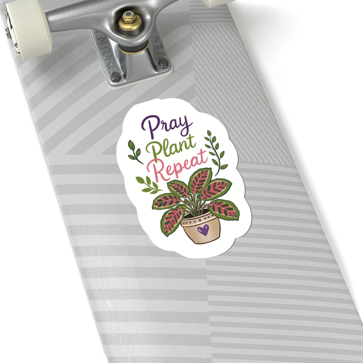 Pray Plant Repeat Sticker - Floral Potted Plant Kiss-Cut Vinyl Sticker