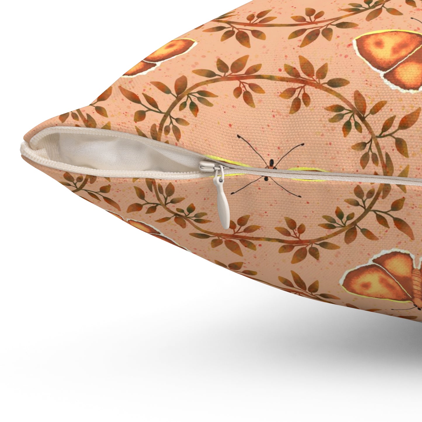 Moths and Vines Spun Polyester Square Pillow