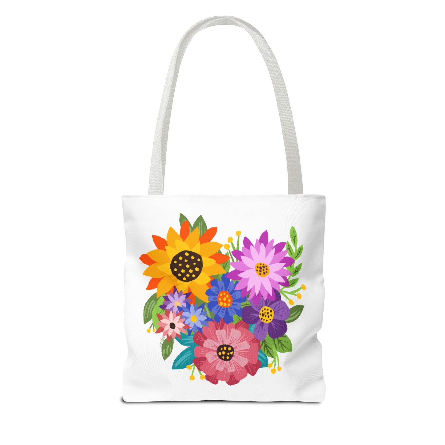 Heart-Shaped Flower Bouquet Tote Bag