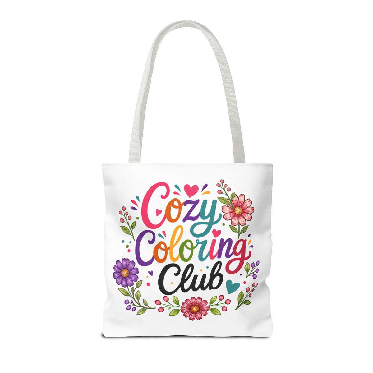 Cozy Coloring Club Tote Bag — Floral Adult Coloring Tote