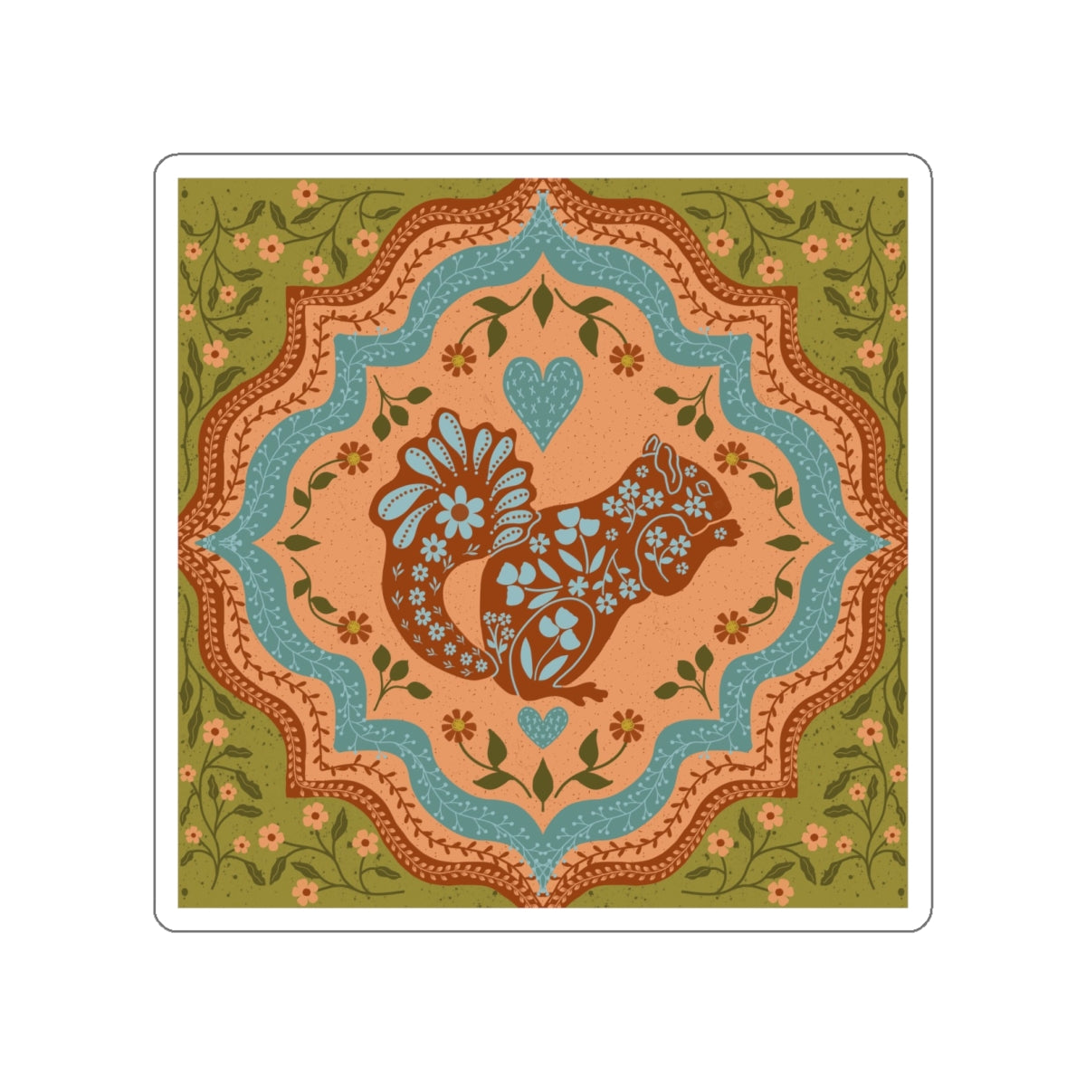 Scandi Woodland Squirrel Die Cut Sticker