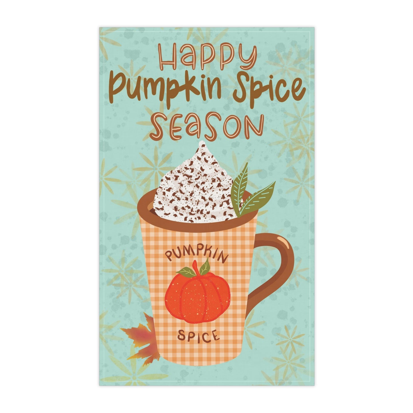 Pumpkin Spice Latte Cozy Fall Mug Kitchen Towel