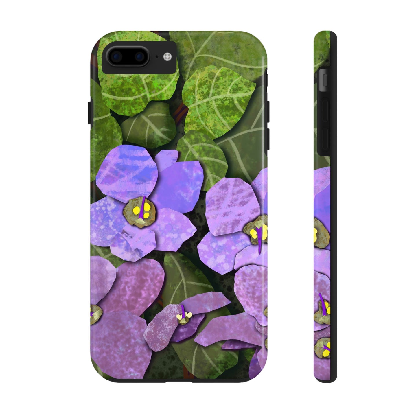 African Violets Collage Art Tough Phone Cases