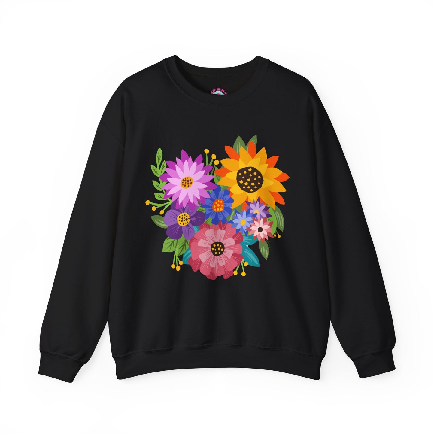 Heart Shaped Flower Bouquet — Heavy Blend™ Crewneck Sweatshirt