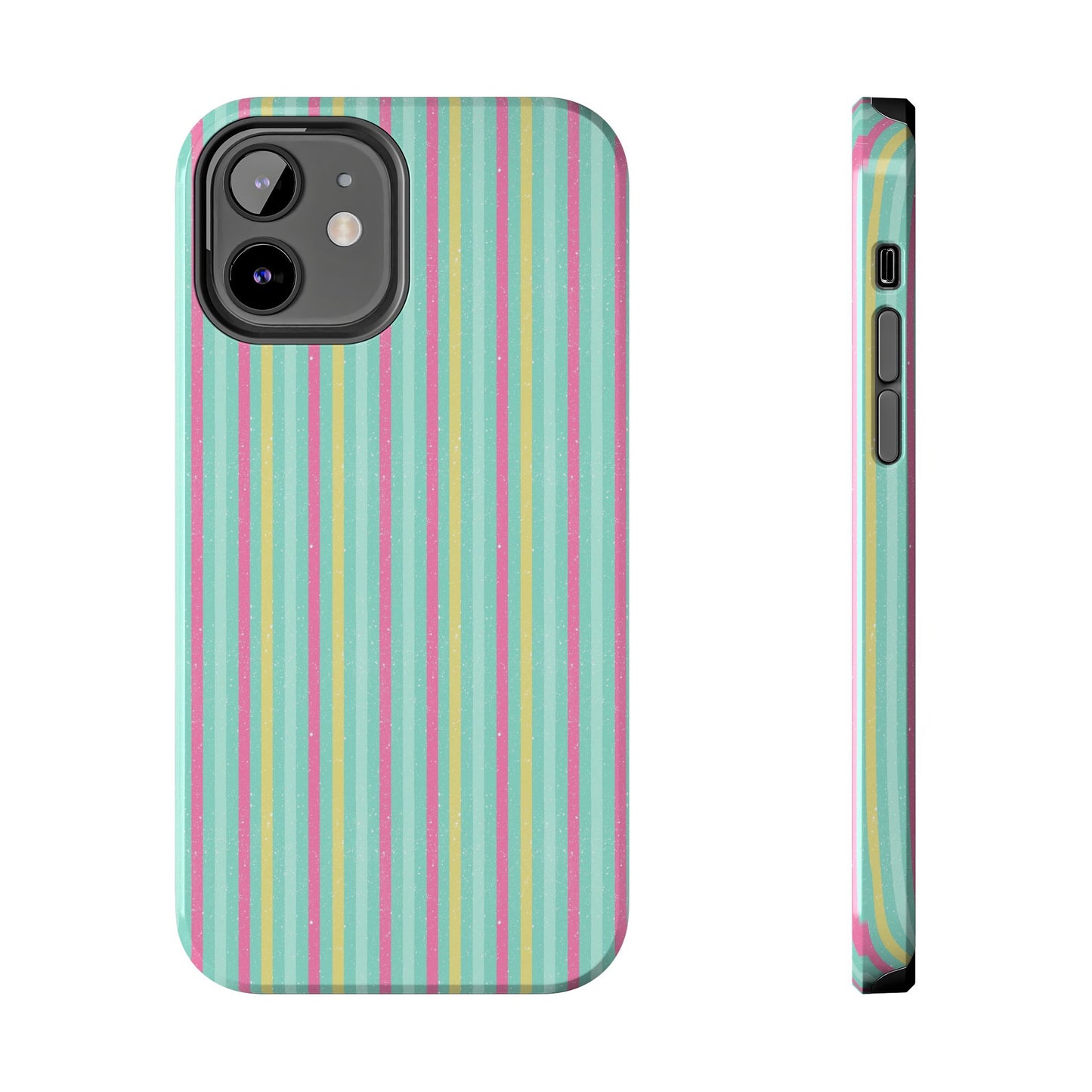 Pastel Stripes on Turquoise Tough Phone Cases