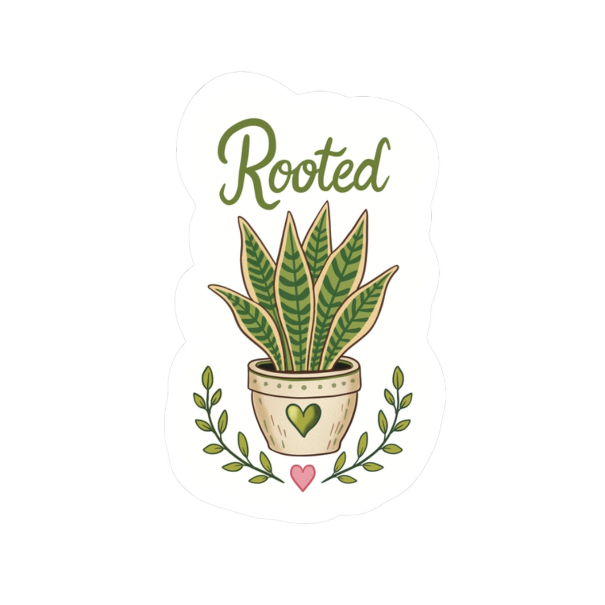 Rooted Plant Sticker — Kiss-Cut Potted Sansevieria Decal