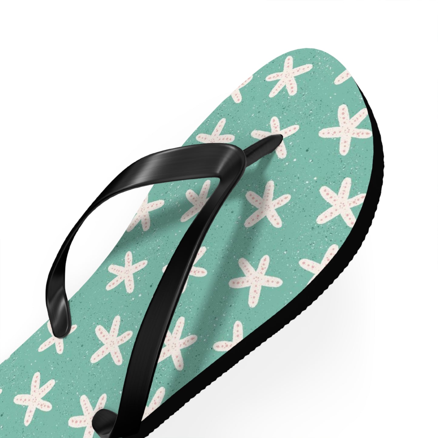 Starfish on Sea Green Flip Flops