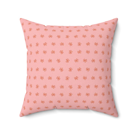 Pink Meadow Flowers Spun Polyester Square Pillow