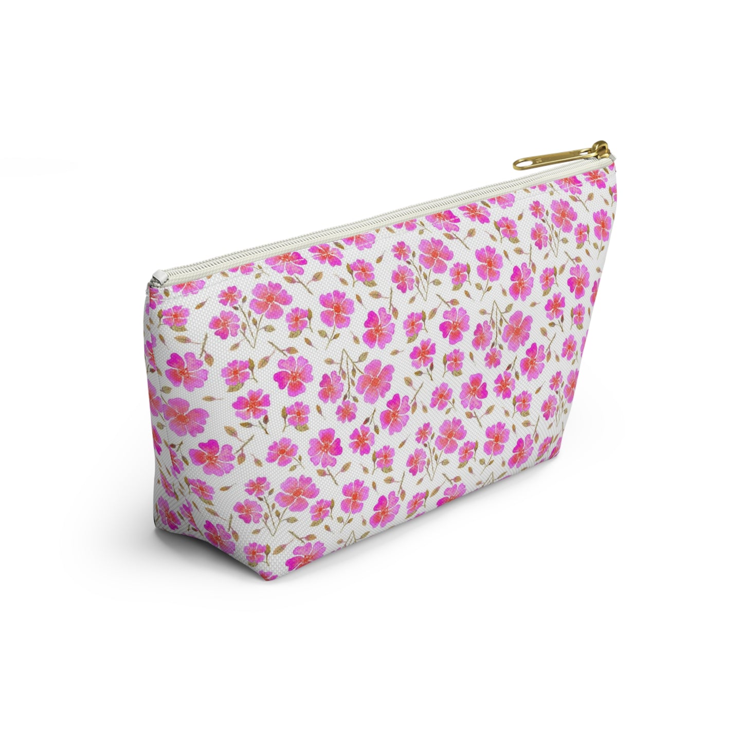 Hot Pink Wild Roses Accessory Pouch