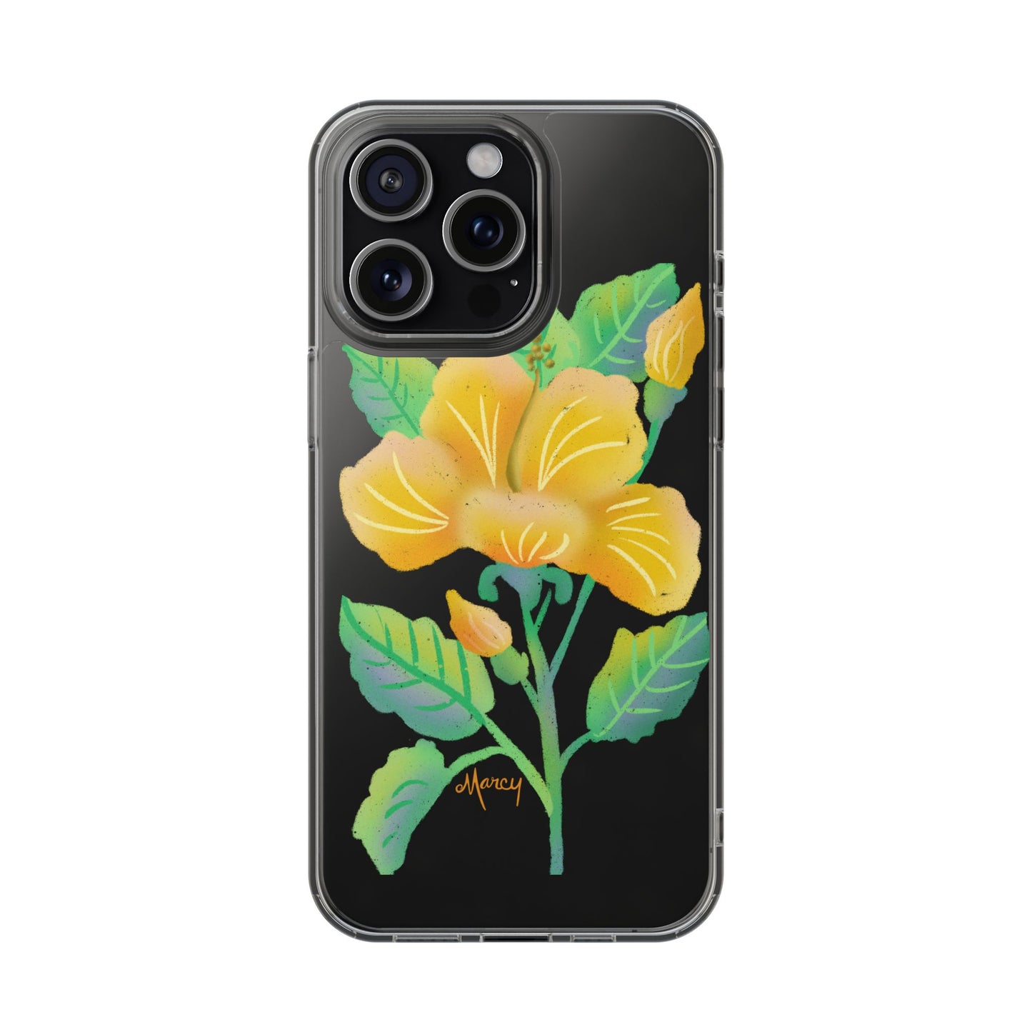 Yellow Hibiscus Blossom Clear Cases