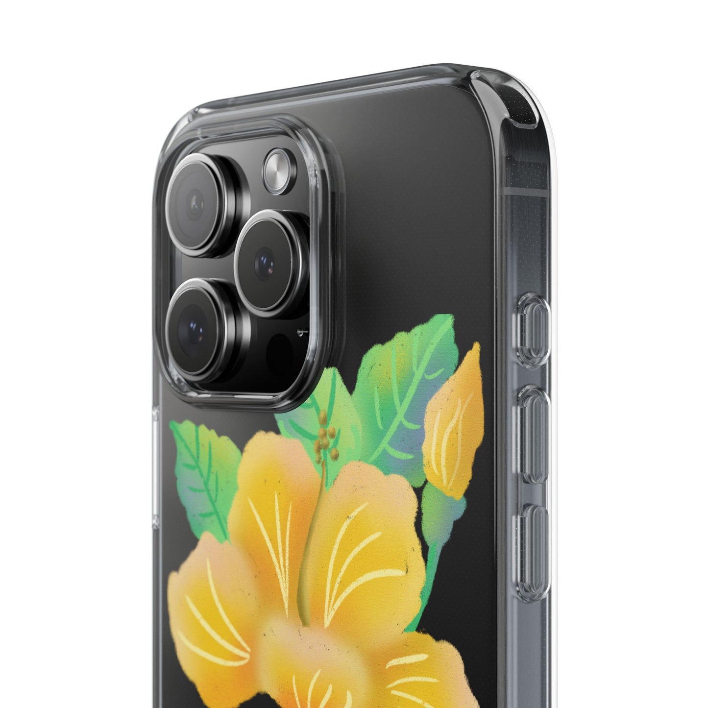 Yellow Hibiscus Blossom Clear Cases