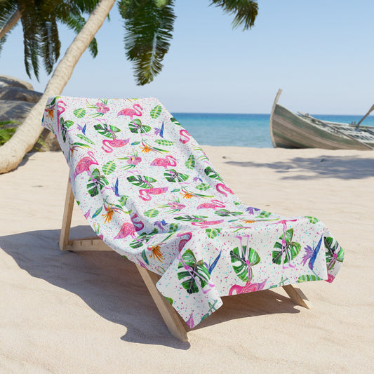 Flamingo Party Beach Towel