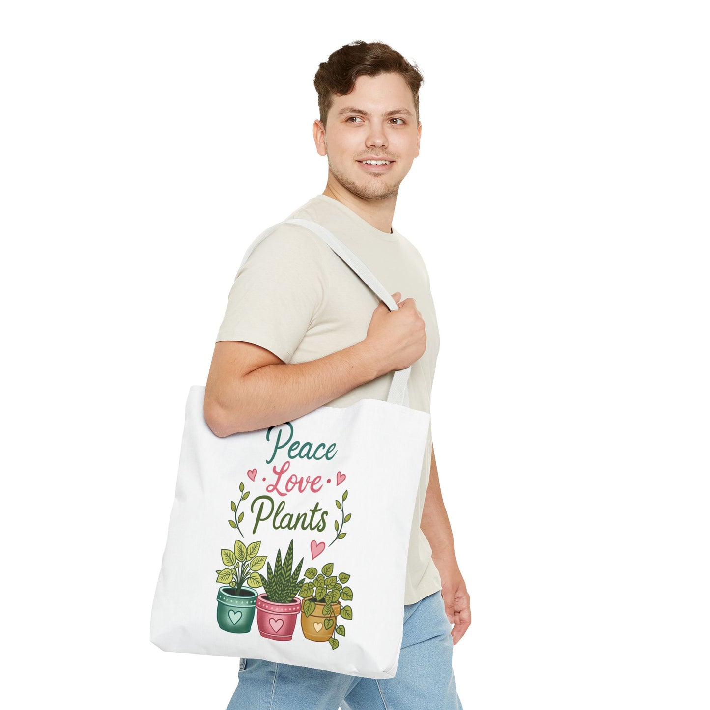 Peace Love Plants Tote Bag – Botanical Faith Canvas Shopper