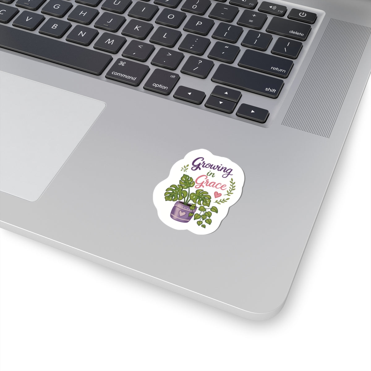 Growing in Grace Plant Sticker — Inspirational Floral Kiss-Cut Decal