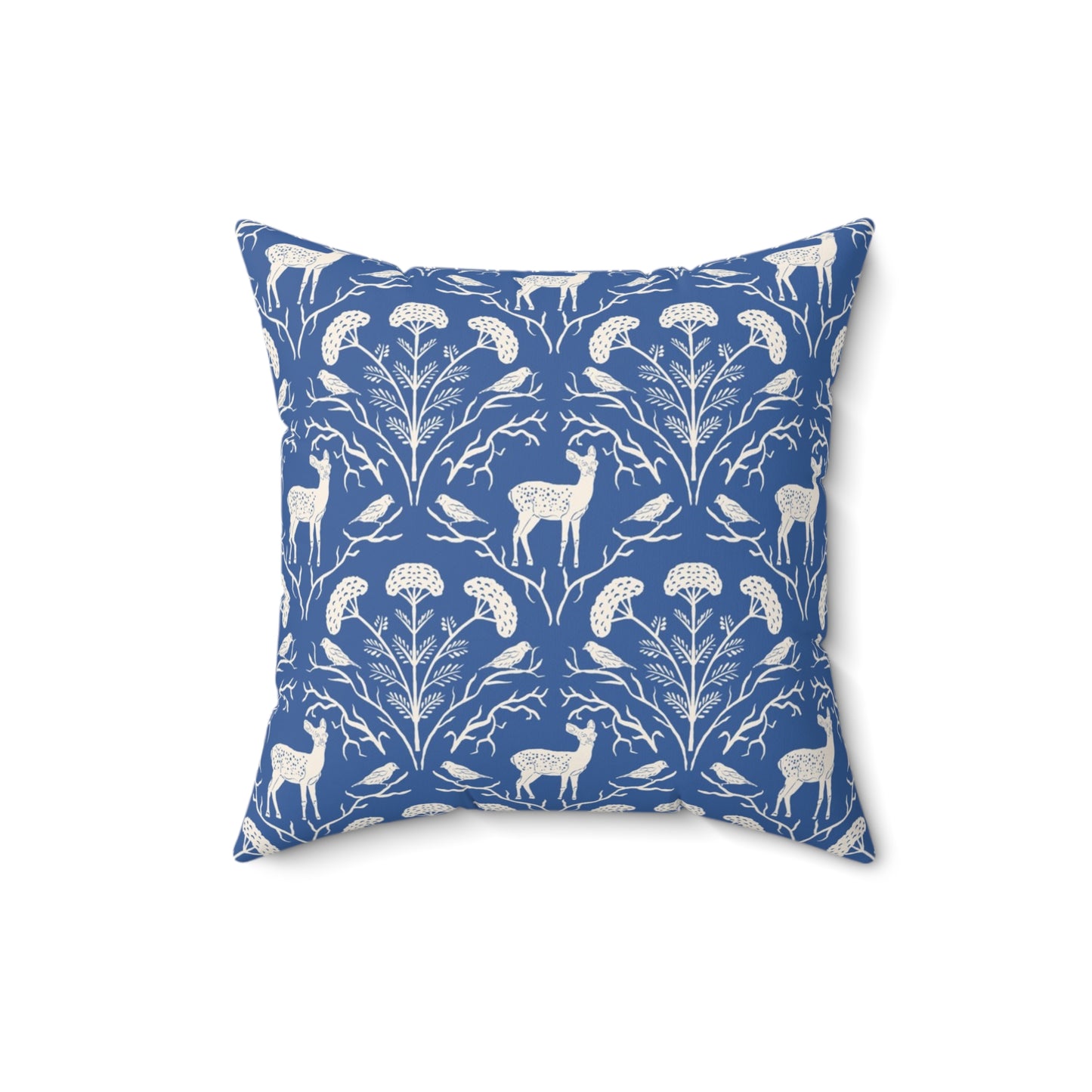 Appalachian Yarrow, Deer and Goldfinches Spun Polyester Square Pillow