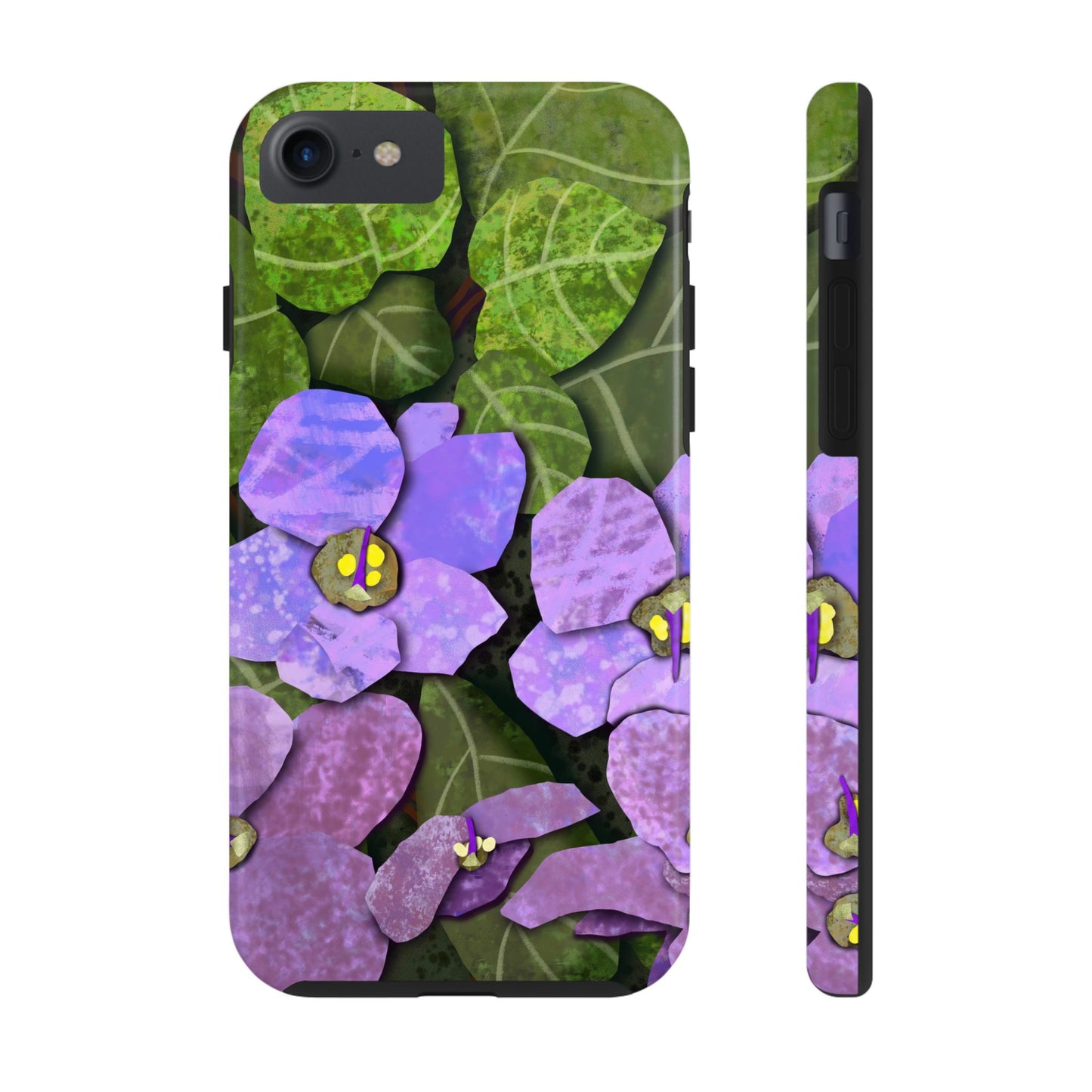 African Violets Collage Art Tough Phone Cases