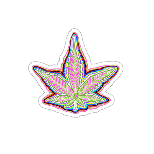 Colorful Cannabis Leaf Die Cut Sticker