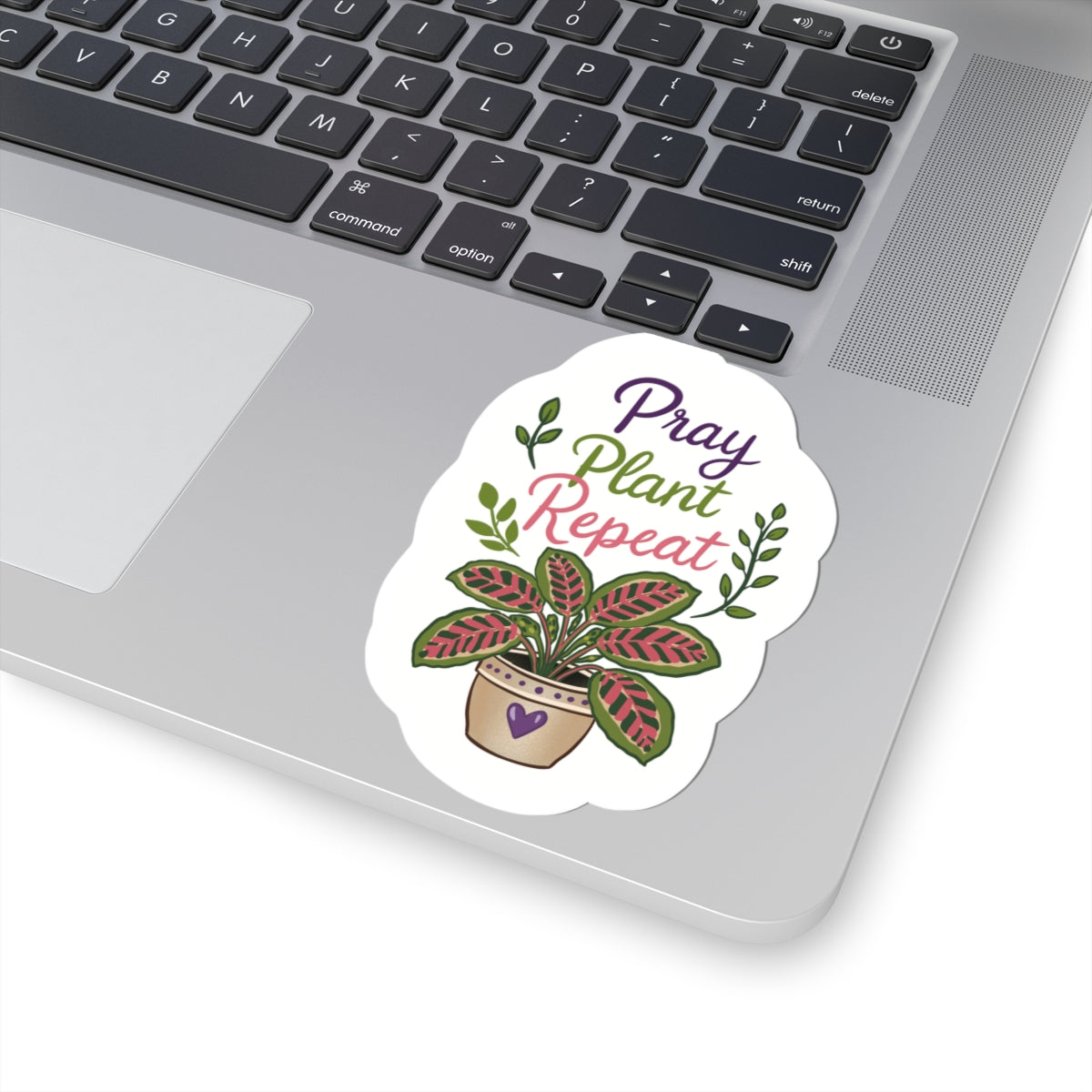 Pray Plant Repeat Sticker - Floral Potted Plant Kiss-Cut Vinyl Sticker
