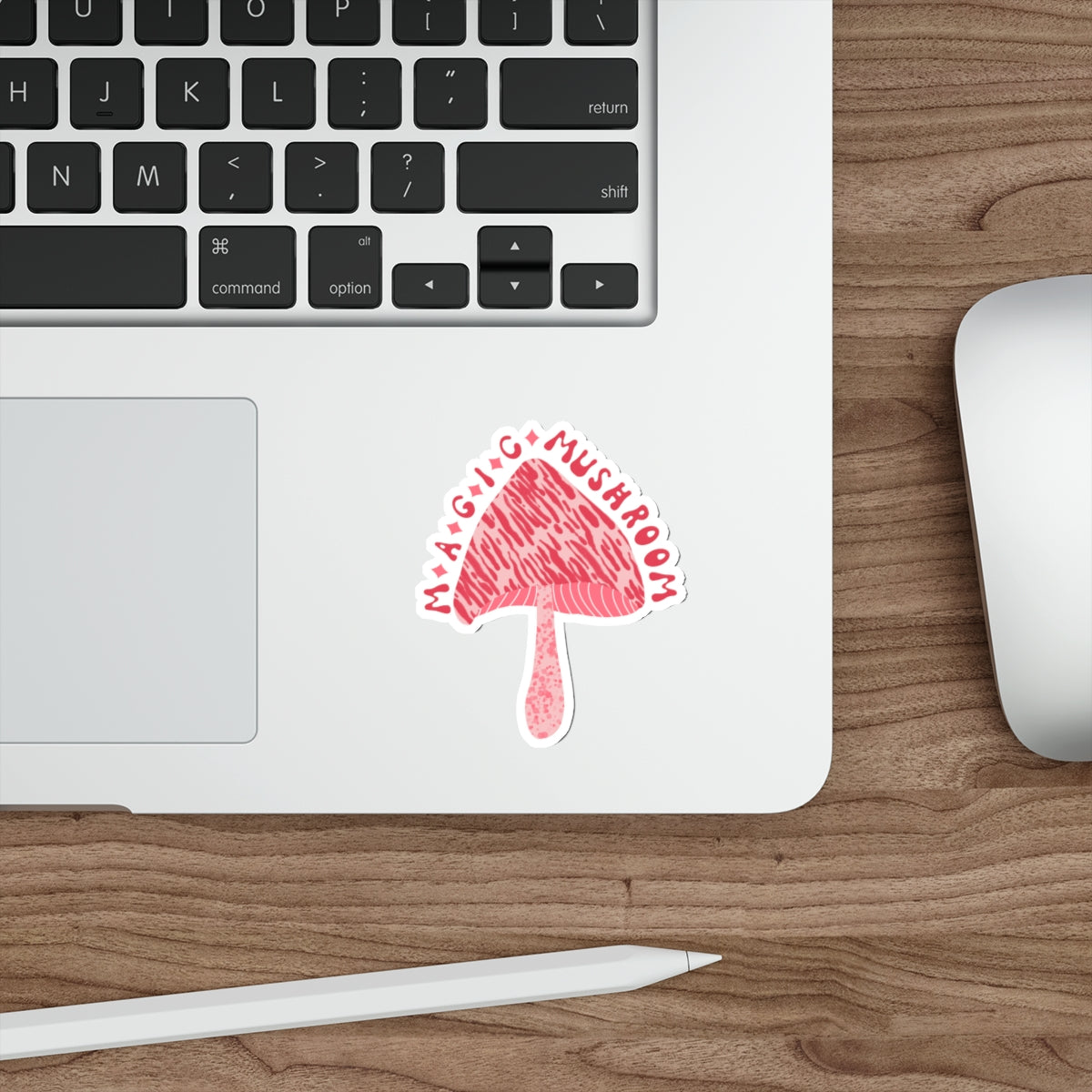 Pink Magic Mushroom with Zebra Stripe Die-Cut Stickers