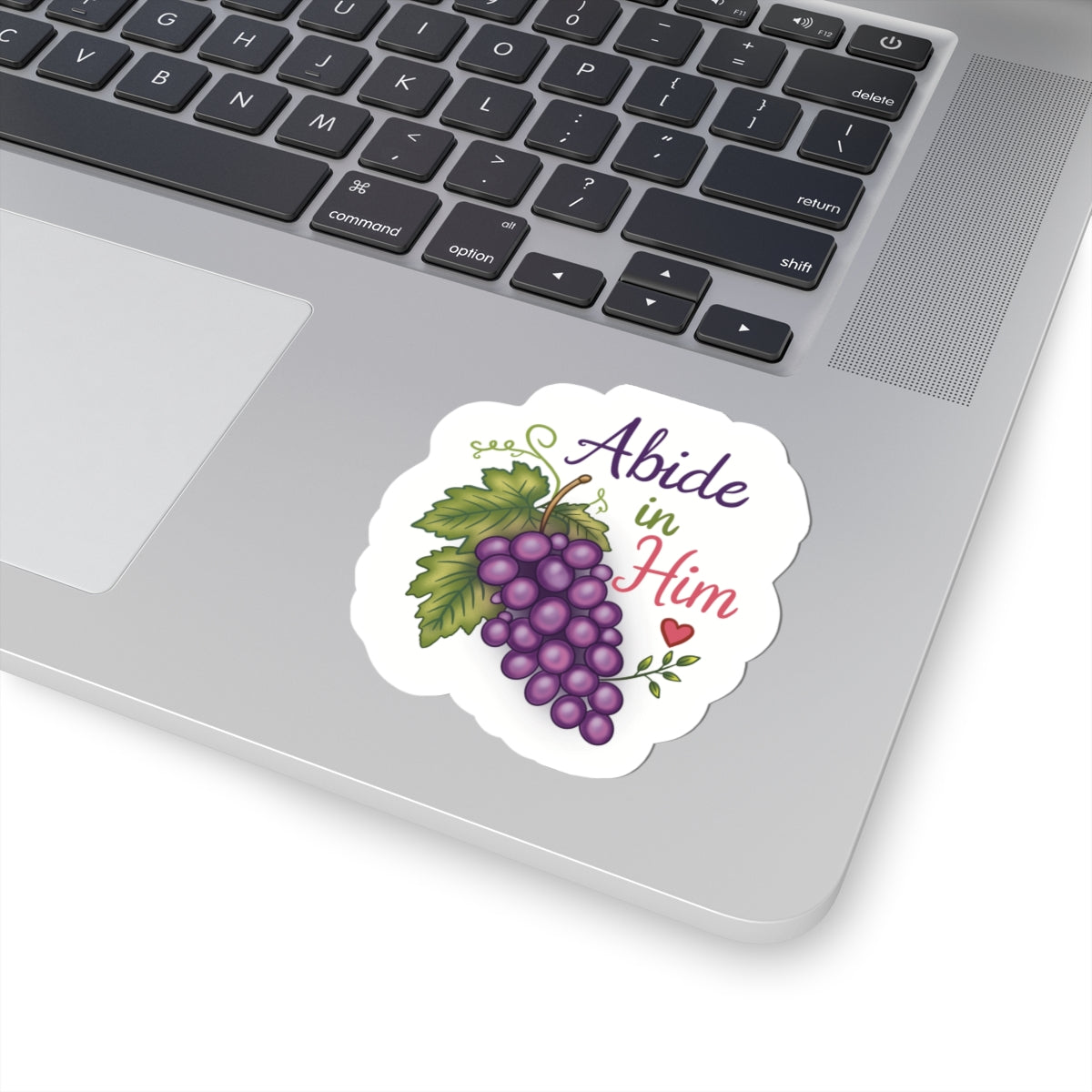 Abide in Him Grapes Sticker — Christian Faith Kiss-Cut Vinyl Sticker