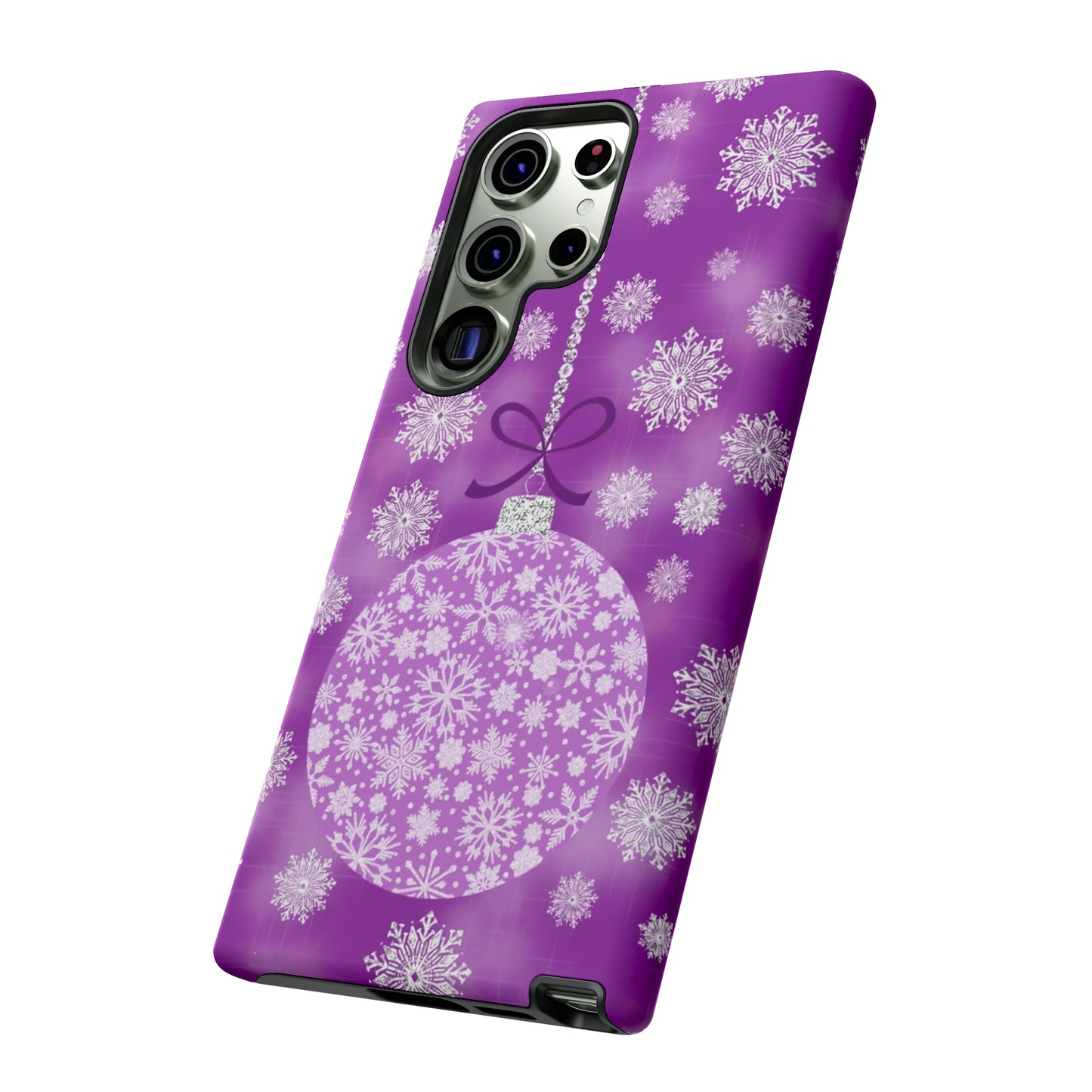 Glittering Snowflake Bauble in Purples Tough Cases