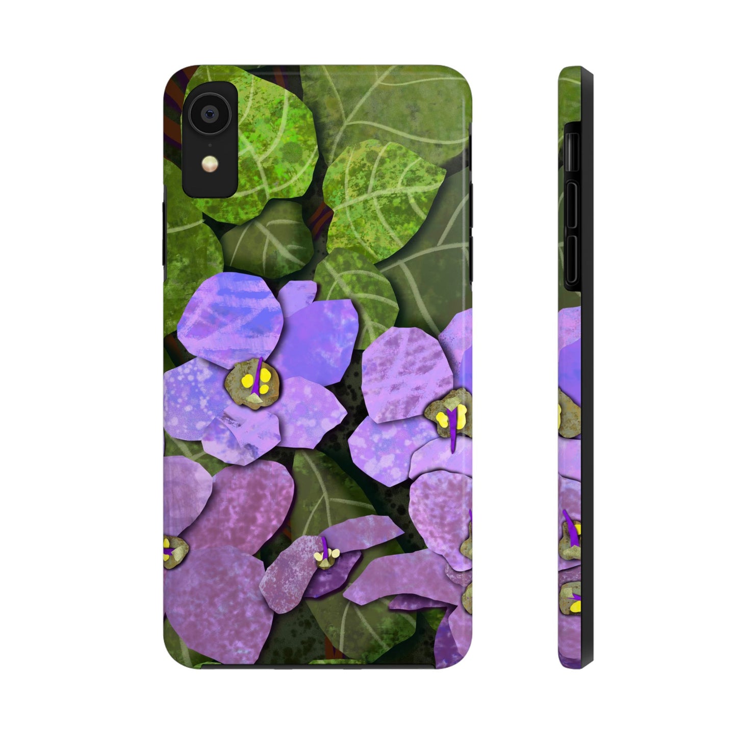 African Violets Collage Art Tough Phone Cases