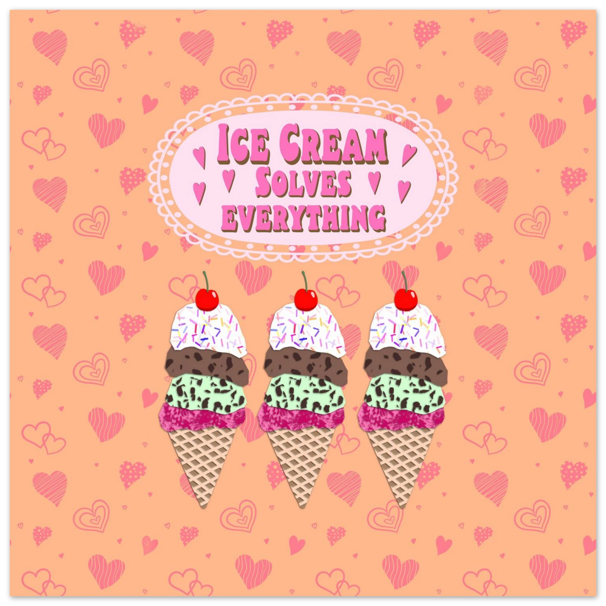 Ice Cream Collage — Premium Matte Paper Poster – Marcy Brennan Art