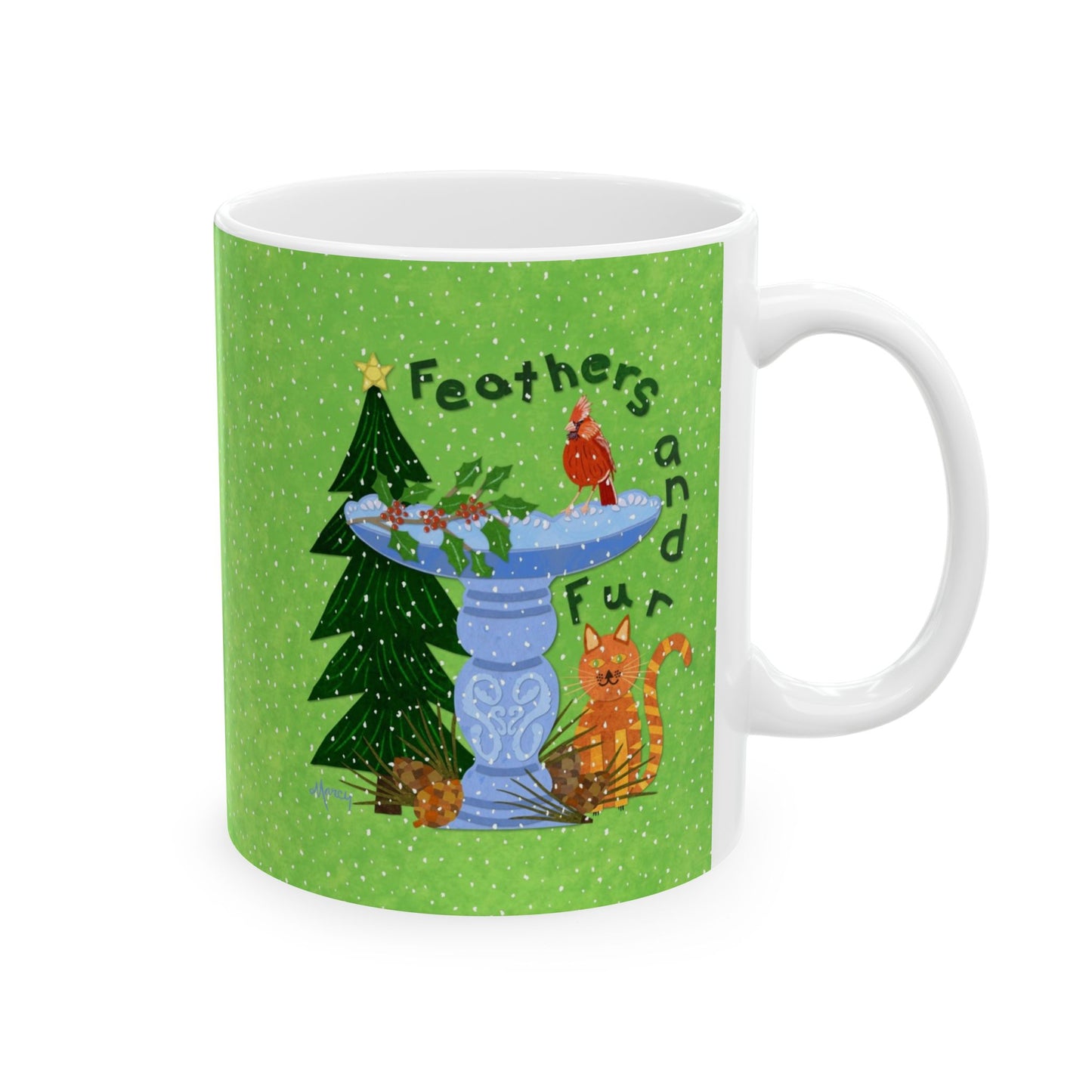 Feathers and Fur Collage Ceramic Mug 11oz & 15oz