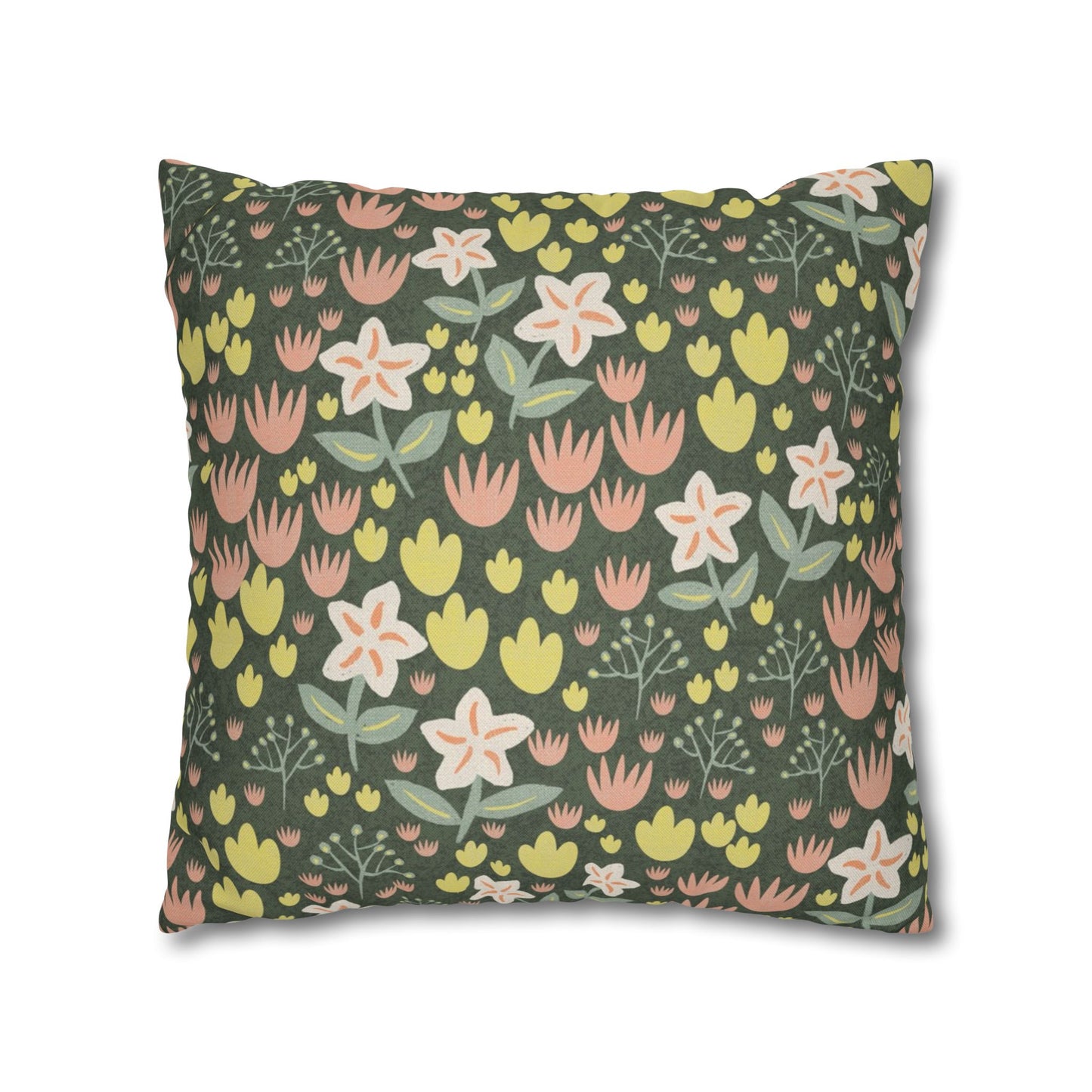 Elderflower Dizty Spun Polyester Square Pillowcase