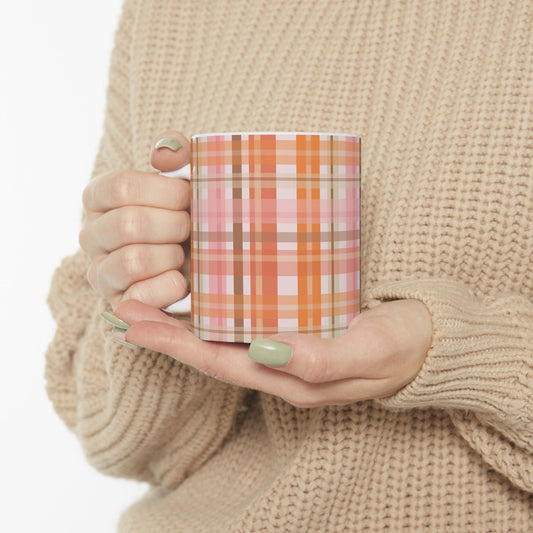 Softly into Autumn Plaid Ceramic Mug 11oz