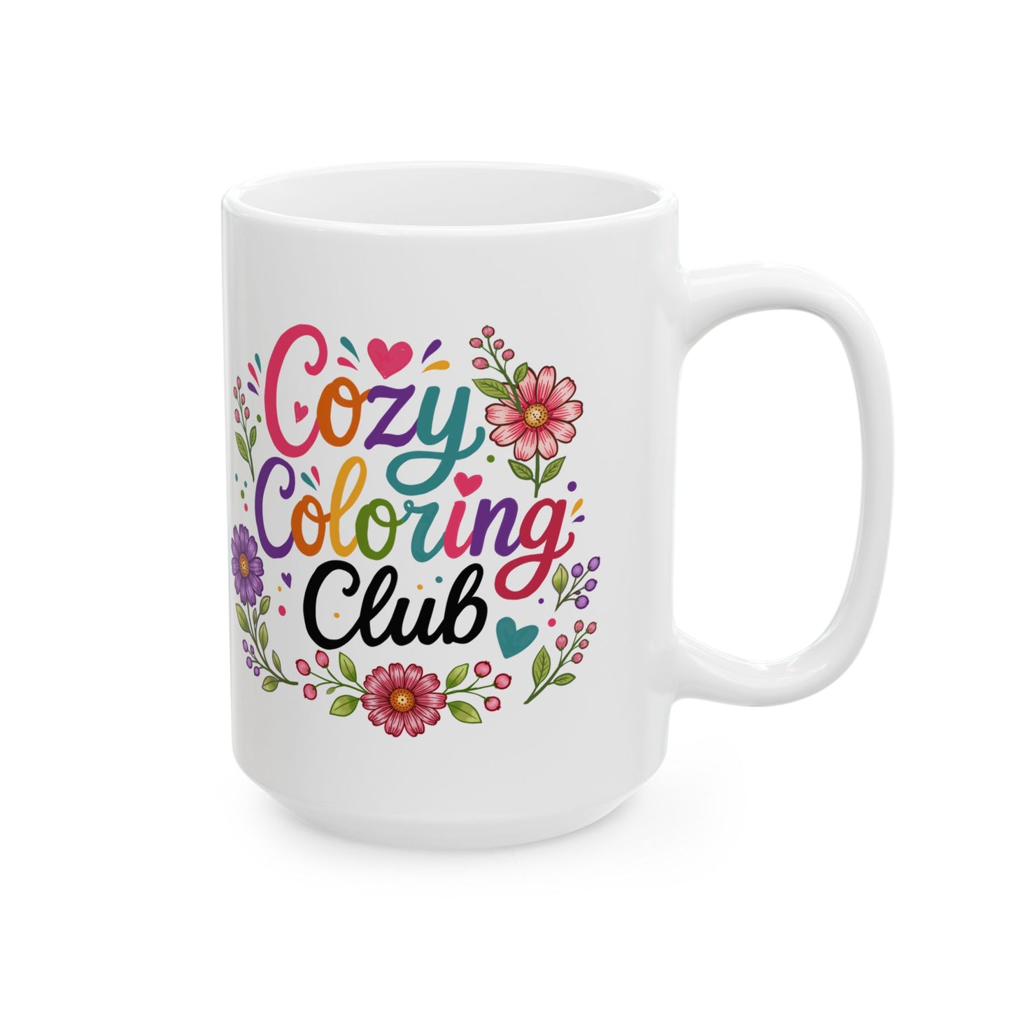 Coloring Club Floral Ceramic Mug — "Coloring Club"
